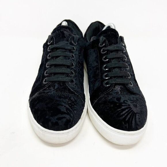 Rebecca Minkoff Womens Black Lace Up Bleecer Too Velvet Sneaker Shoes Size 10 M - Picture 3 of 8